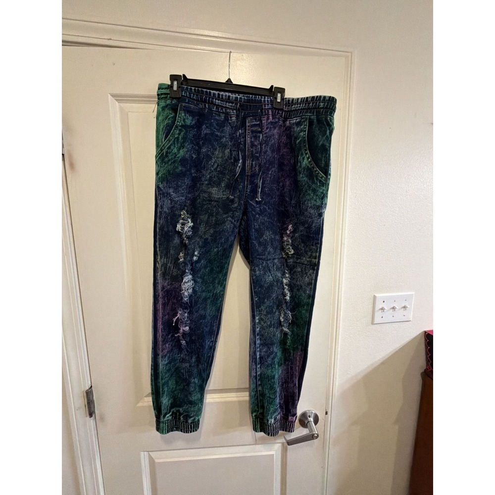 Thrill Jeans Women's Acid Wash Distressed‎ Jogger Pants Size 1X